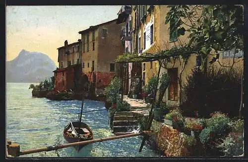 AK Gandria, Fischerboote auf dem Luganosee