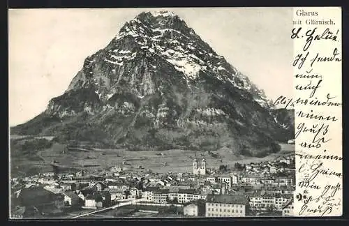 AK Glarus, Totalansicht mit Glärnisch