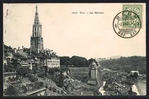 AK Bern, Münster mit Umgebung