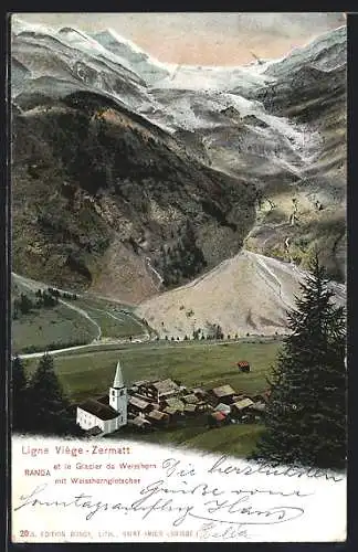 AK Randa, Panorama mit Weisshorngletscher