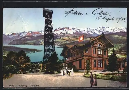AK Uetliberg, Aussichtsturm und Gasthof Utokulm