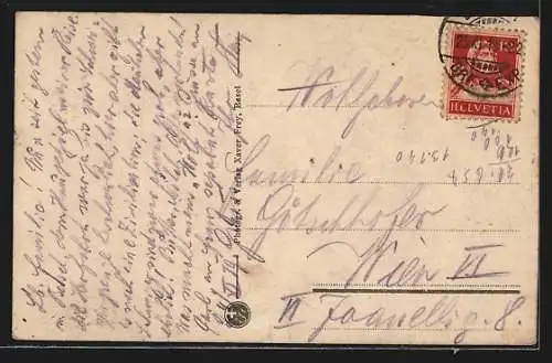 AK Basel, Rheinpartie mit Münster