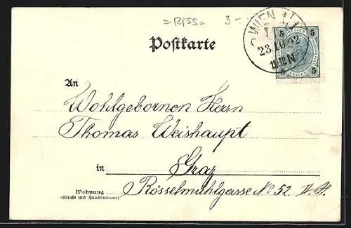 AK Wien, K. k. Hof-Burgtheater von der Parlamentsrampe aus