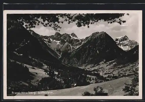 AK Brand / Vorarlberg, Totale mit Scesaplana