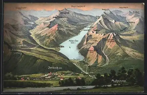 AK Jenbach, Ortsansicht mit Umgebung
