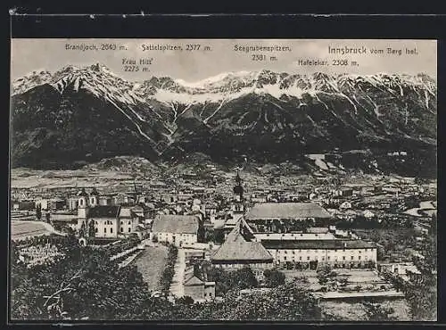 AK Innsbruck, Panoramablick vom Berg Isel