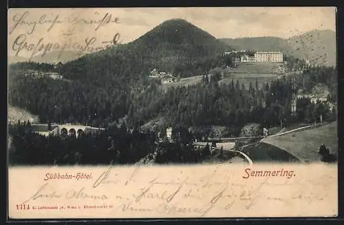 AK Semmering, Blick auf das Südbahn-Hotel