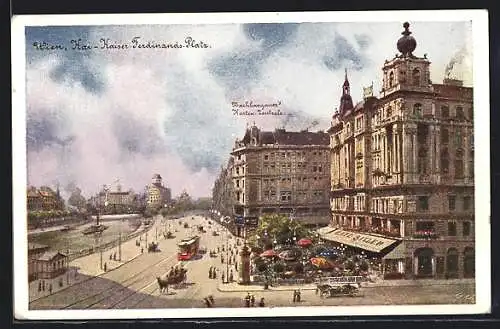 AK Wien, Kai, Ferdinands-Platz, Strassenbahn