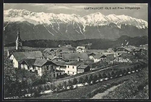 AK Igls, Ortsansicht mit Frau Hittgebirge