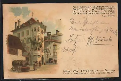 Lithographie Bozen, Batzenhäusl