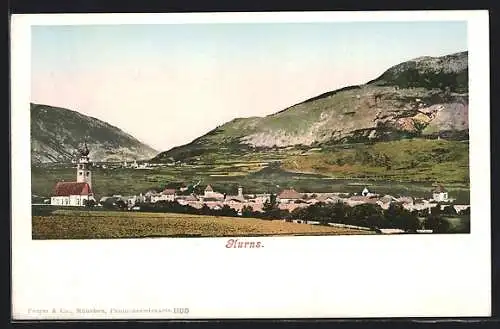 AK Glurns, Totale mit Kirche