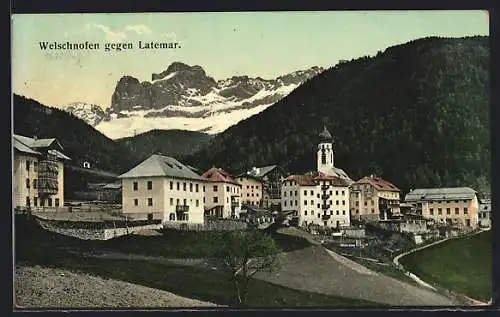 AK Welschnofen, Panorama gegen Latemar