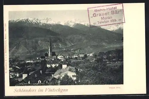 AK Schlanders im Vintschgau, Ortsansicht mit Kirche