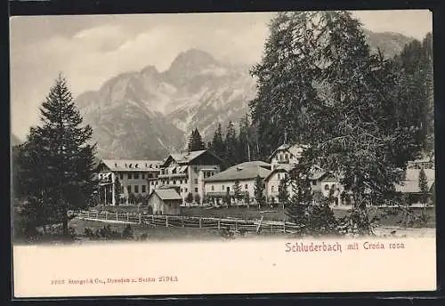 AK Schluderbach / Carbonin, Ortsansicht mit Croda rosa