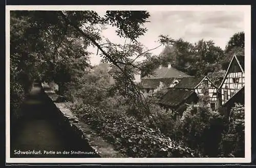 AK Schweinfurt, Partie an der Stadtmauer