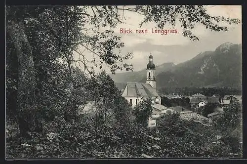 AK Lenggries, Totale mit Kirche
