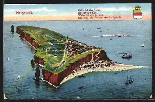 AK Helgoland, Inselpanorama, Wappen