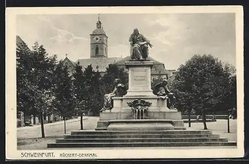 AK Schweinfurt, Rückert-Denkmal, Frontalansicht