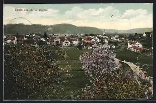 AK Steinen im Wiesental, Ortsansicht aus der Vogelschau