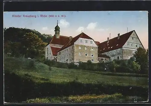 AK Bischofsheim in der Rhön, Kloster Kreuzberg, auf den Wiesen unterhalb des Klosters