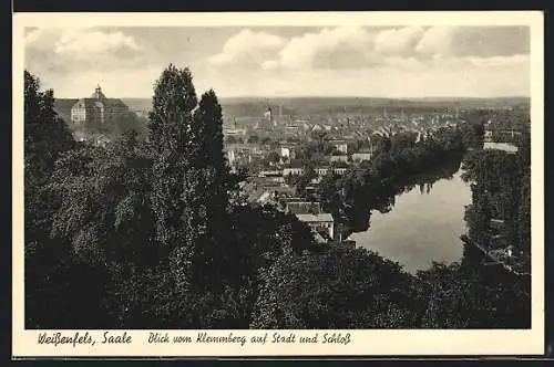 AK Weissenfels / Saale, Blick vom Klemmberg auf Stadt und Schloss