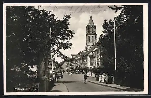 AK Rottweil, Blick in die Hochbrücktorstrasse