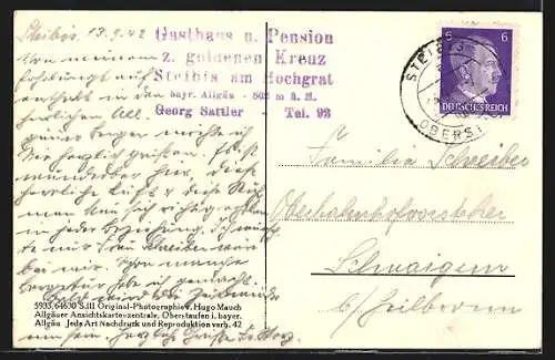 AK Steibis / Allgäu, Ortsansicht mit Kirche