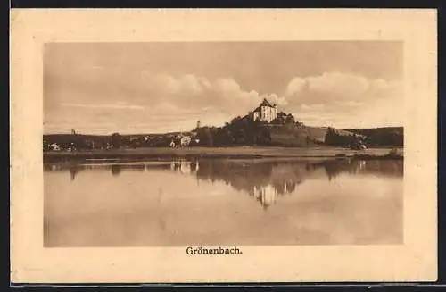 AK Grönenbach, Blick über den See zum Schloss