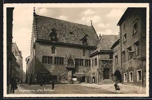 AK Regensburg, Strasse am alten Rathaus