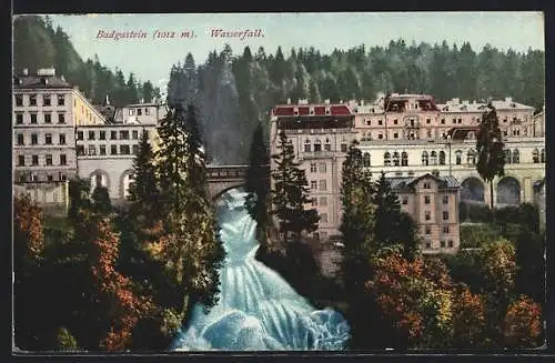 AK Badgastein, Häuser am Wasserfall