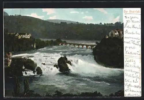 AK Rheinfall, Brücke am Wasserfall