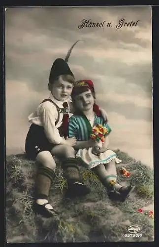Foto-AK Amag Nr. 63733 /6: Kinderpaar als Hänsel und Gretel