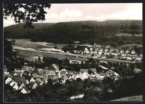 AK Ernsbach a. Kocher, Totale vom Berg aus gesehen