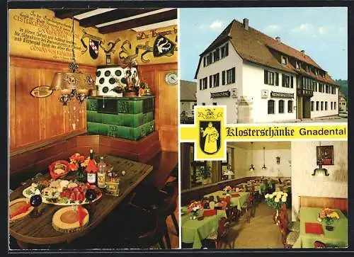 AK Michelfeld-Gnadental, Drei Ansichten vom Gasthaus Klosterschänke