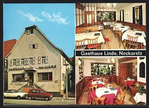AK Neckarelz, Gasthaus zur Linde, Bes. Otto Leutz