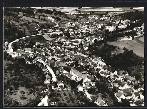 AK Allfeld / Mosbach, Luftaufnahme der Ortschaft
