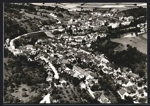 AK Allfeld / Mosbach, Luftaufnahme der Ortschaft