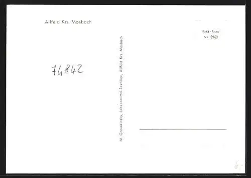 AK Allfeld / Mosbach, Luftaufnahme der Ortschaft