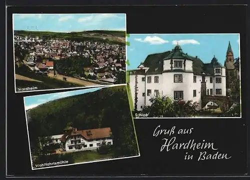 AK Hardheim / Baden, Schloss, Wohlfahrtsmühle, Totalansicht