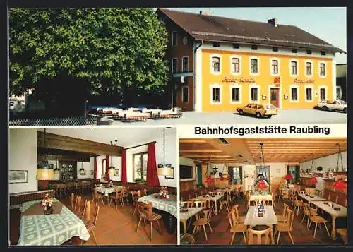 AK Raubling / Obb., Bahnhofgaststätte, Familie Gruber, Bahnhofstrasse 23