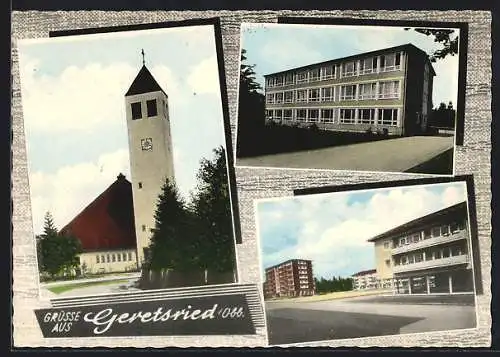 AK Geretsried / Obb., Kirche, Gebäudeansichten