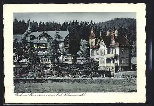 AK Herrenwies /bad. Schwarzwald, Kurhaus mit Gasthaus zum Auerhahn