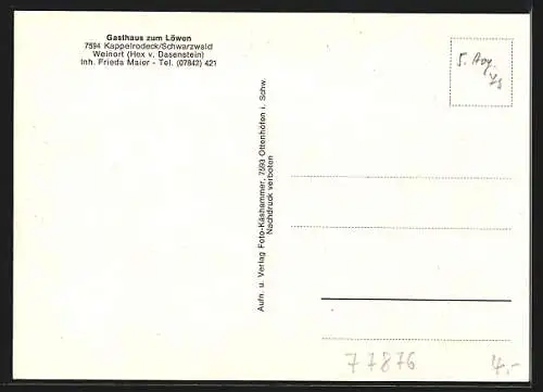 AK Kappelrodeck /Schwarzwald, Gasthaus zum Löwen, Inh. Frieda Maier