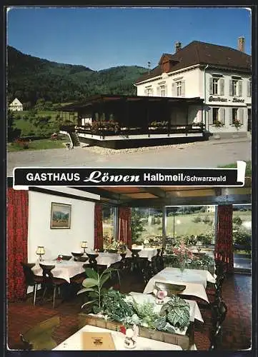AK Halbmeil /Schwarzwald, Gasthaus-Pension Löwen, Bes. Familie August Harter