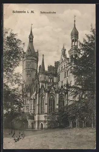AK Schwerin i. M., Partie an der Schlosskirche