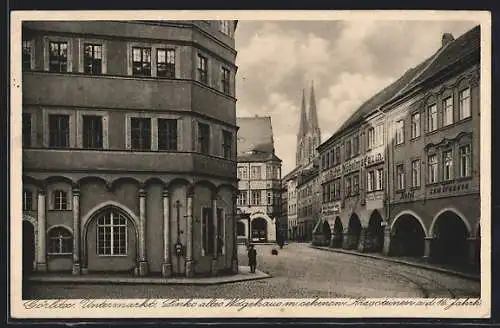 AK Görlitz, Untermarkt mit Hotel zum Brunnen
