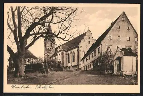 AK Unterkochen, Partie auf dem Kirchplatz