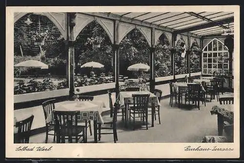 AK Werl, Blick über die Kurhaus-Terrasse