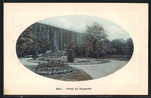 AK Werl, Partie im Kurgarten