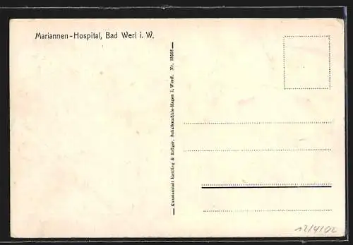 AK Werl i. W., Portal im Mariannen-Hospital
